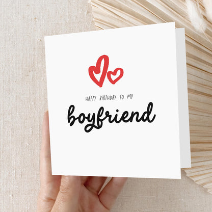 Boyfriend Birthday Card, Birthday Card For Boyfriend, Boyfriend Card, Boyfriend Birthday Gift, Boyfriend, Minimal Heart, To My Boyfriend