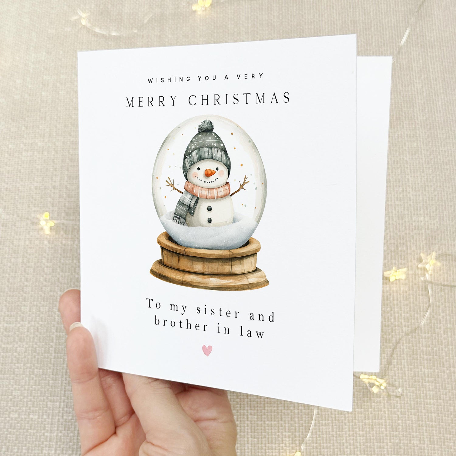 Sister and Brother In Law Christmas Card-Christmas Card For Sister-Christmas Card For Brother In Law-Sister Xmas Gift-Christmas Snow Globe