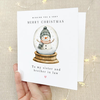 Sister and Brother In Law Christmas Card-Christmas Card For Sister-Christmas Card For Brother In Law-Sister Xmas Gift-Christmas Snow Globe