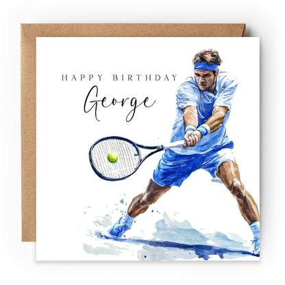 Personalised Birthday Card, Tennis Card Men, Son, Birthday Card For Husband, Dad, Uncle, Friend ,Birthday Gift, Tennis Card- Handmade Style1