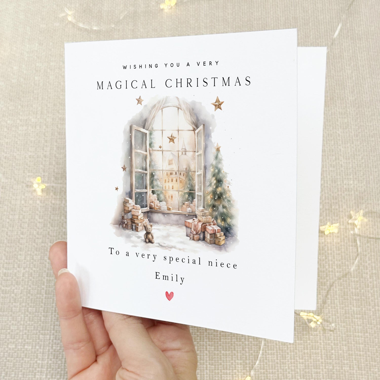 Niece Christmas Card-Personalised Christmas Card-Christmas Card For Niece -Niece Christmas Gift-Custom Christmas Card- Christmas Window