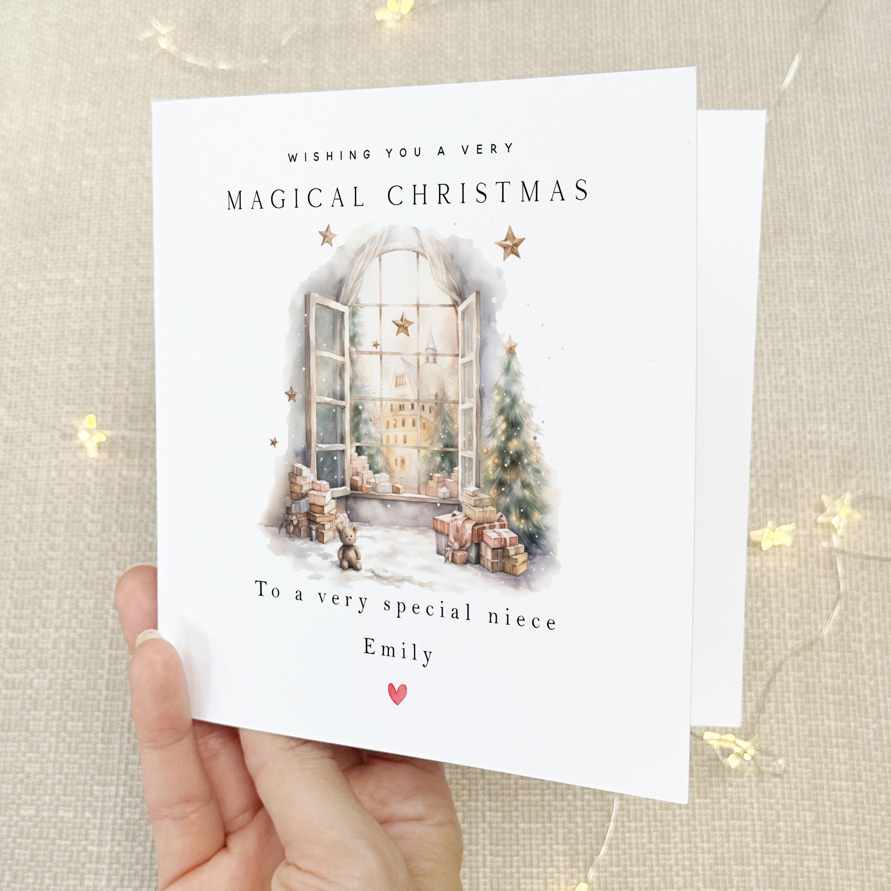 Niece Christmas Card-Personalised Christmas Card-Christmas Card For Niece -Niece Christmas Gift-Custom Christmas Card- Christmas Window