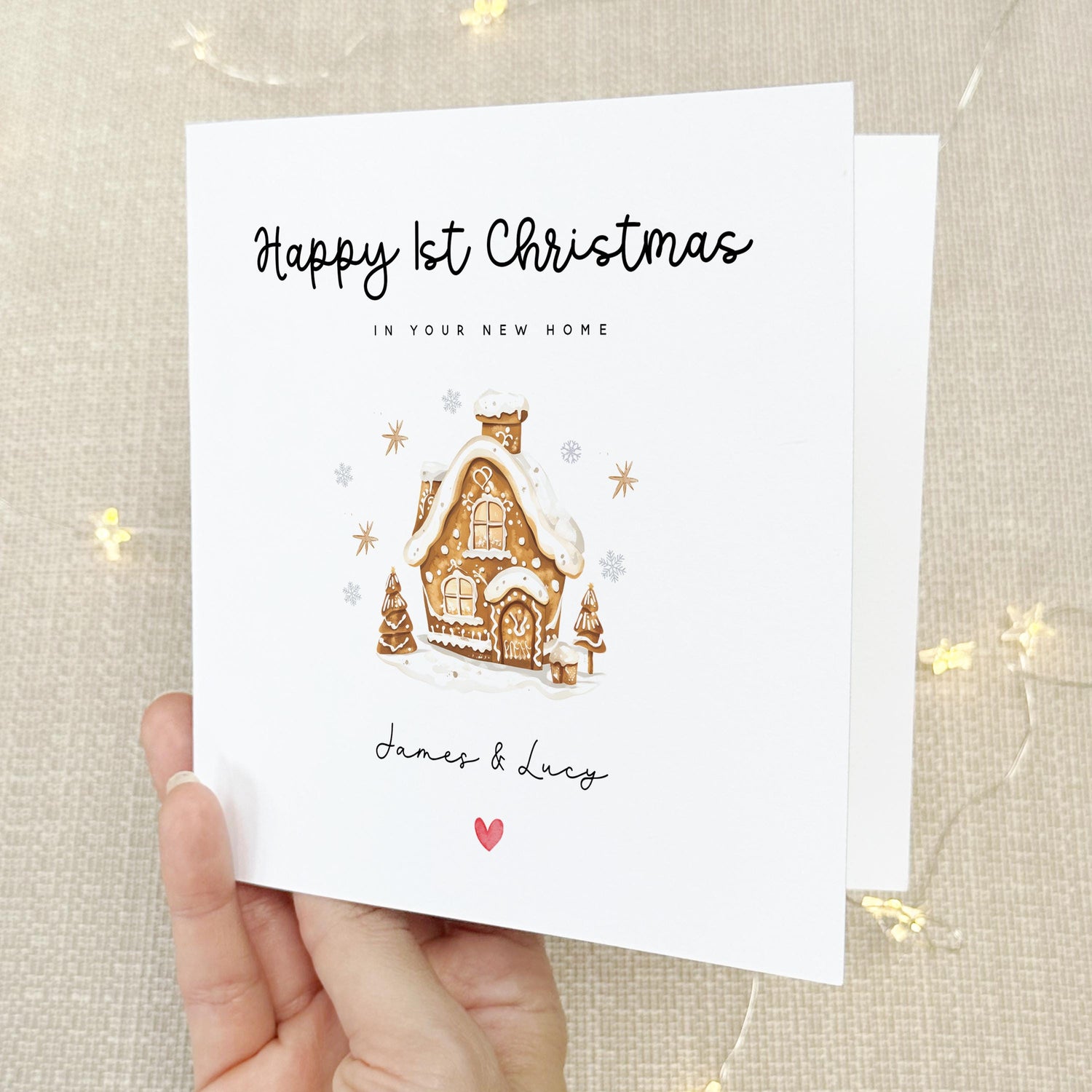 First Christmas In Your New Home Card-Personalised 1st Xmas-New House-Christmas Card For Friends,Family-Congratulations-Gingerbread House