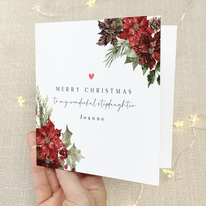 Stepdaughter Christmas Card-Personalised Christmas Card-Christmas Card For Stepdaughter-Step daughter Christmas Gift-Custom Christmas Point