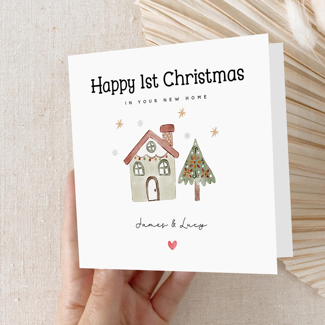 First Christmas In Your New Home Card-Personalised 1st Xmas-New House-Christmas Card For Friends, Family, Couple-Congratulations-Moving Card