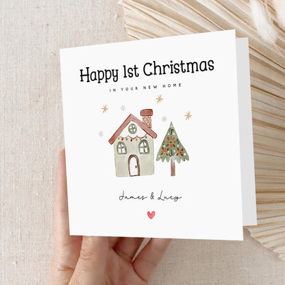 First Christmas In Your New Home Card-Personalised 1st Xmas-New House-Christmas Card For Friends, Family, Couple-Congratulations-Moving Card