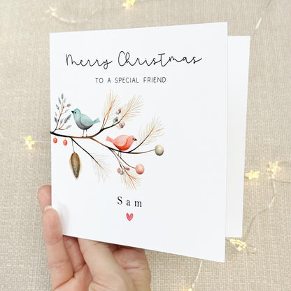 Christmas Card For Friend, Special Friend Christmas Card, Christmas Card For Friend, Family ,Bestie, To Best Friend Christmas Card, Birds