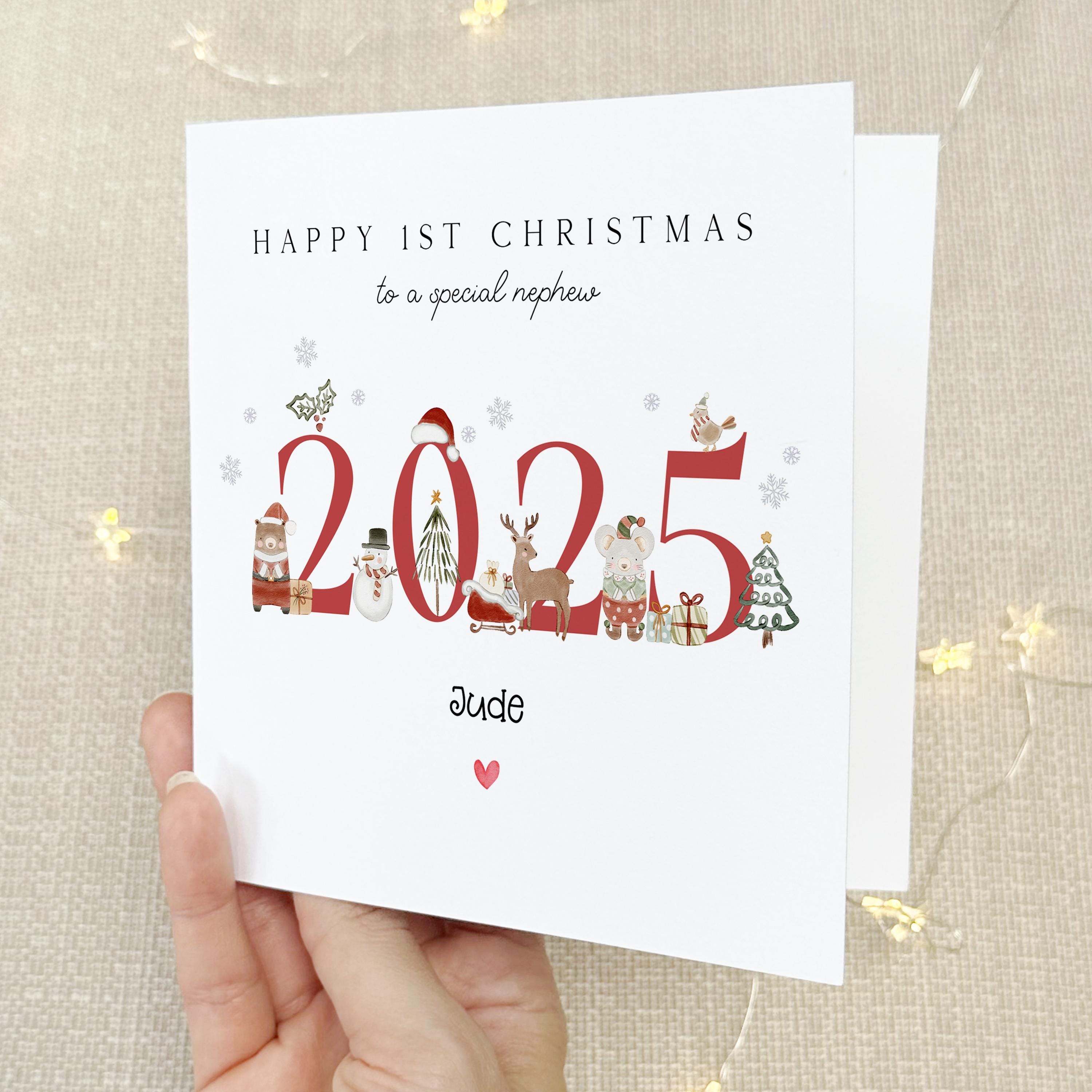 Personalised First Christmas Card-Baby&