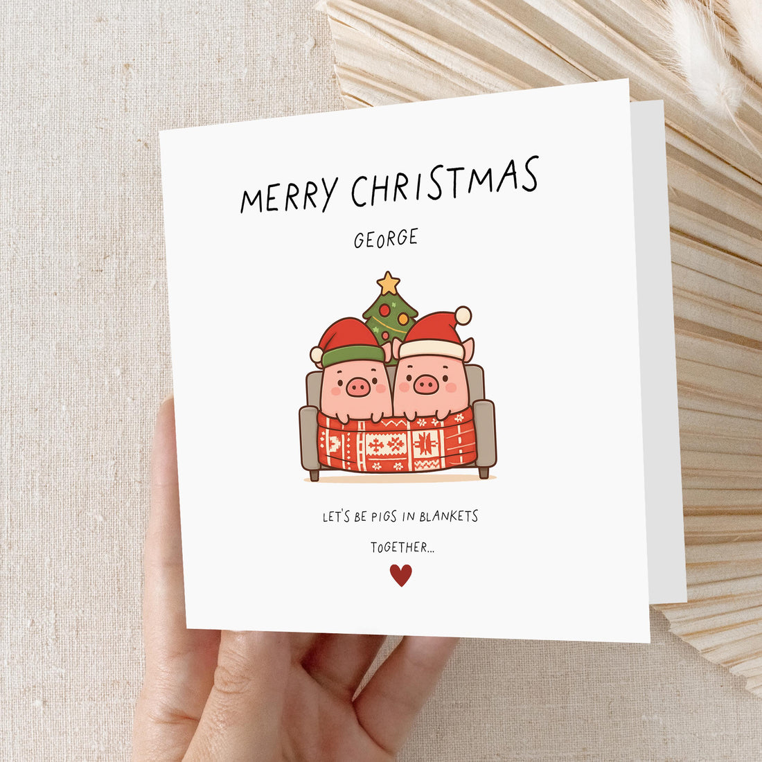 Christmas Card For Partner, Personalised Christmas Card, Funny Card ,Pigs Blankets,Christmas Card For Boyfriend,Girlfriend,Husband,Wife,Gift