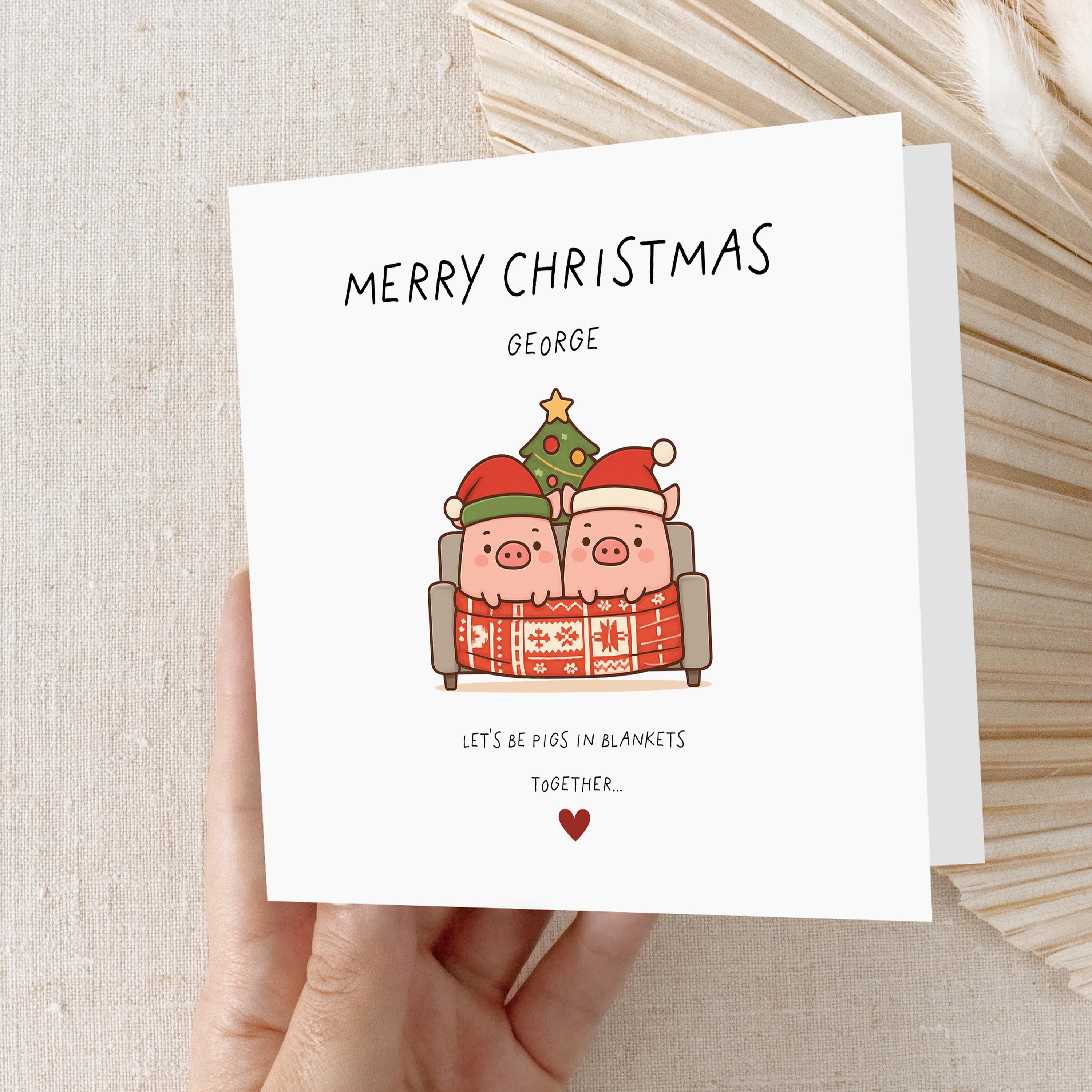 Christmas Card For Partner, Personalised Christmas Card, Funny Card ,Pigs Blankets,Christmas Card For Boyfriend,Girlfriend,Husband,Wife,Gift