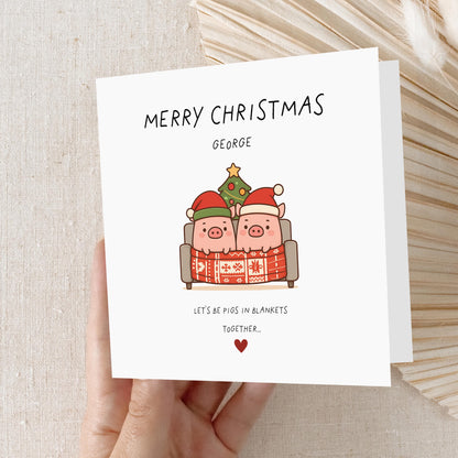 Christmas Card For Partner, Personalised Christmas Card, Funny Card ,Pigs Blankets,Christmas Card For Boyfriend,Girlfriend,Husband,Wife,Gift