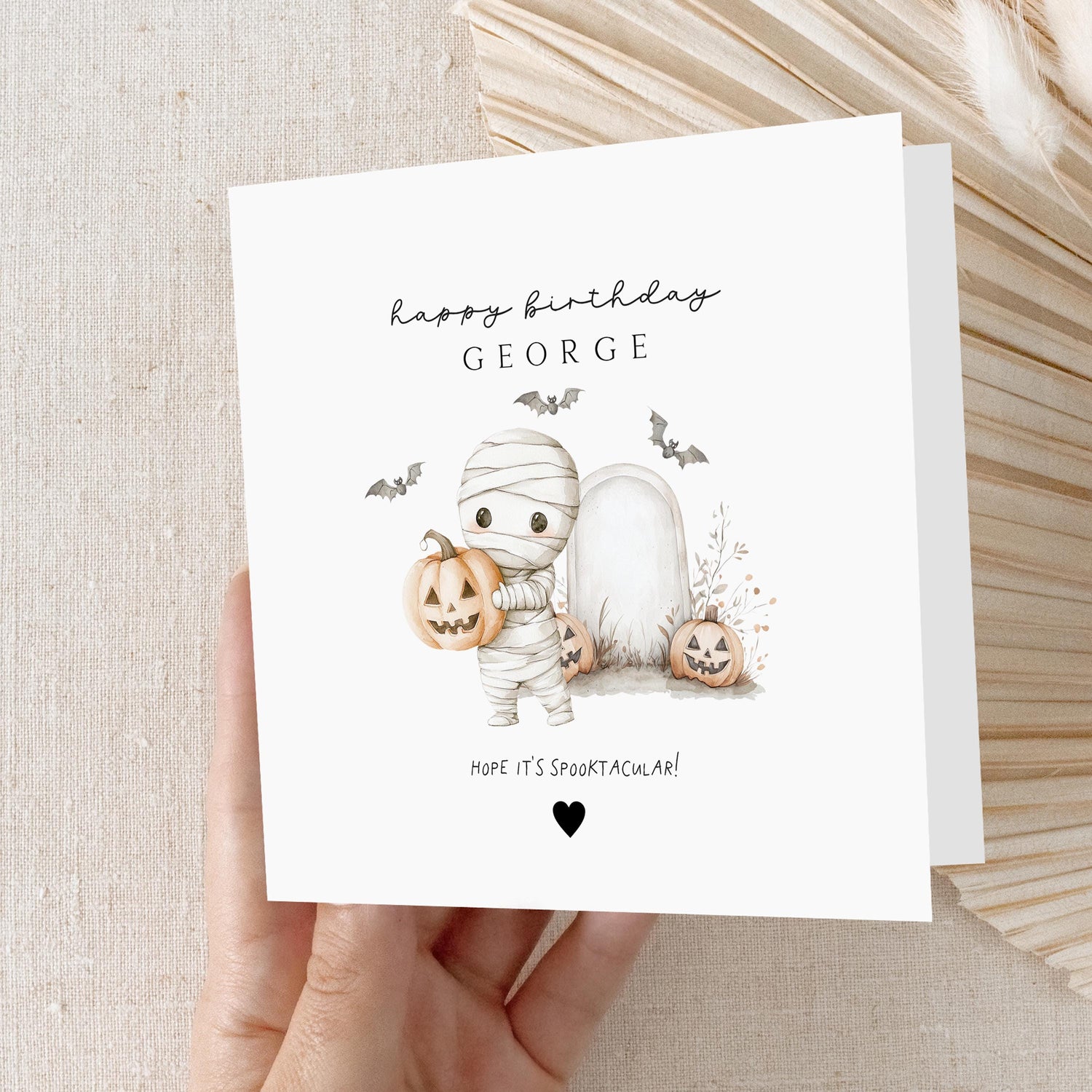 Halloween Birthday Card,Personalised Card,Birthday Card For Son,Daughter, Grandson, Granddaughter,Niece,Nephew, Halloween Mummy