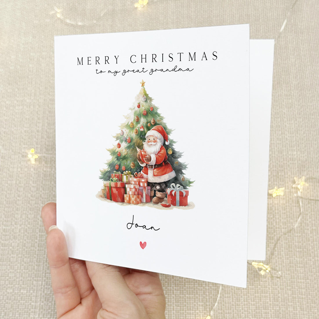Great Grandma Christmas Card-Personalised Christmas Card- Christmas Card For Great Grandma Great Nanna Granny -Great Gran Gift-Classic Santa