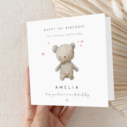 Personalised 1st Birthday Card, Teddy Bear ,Children&