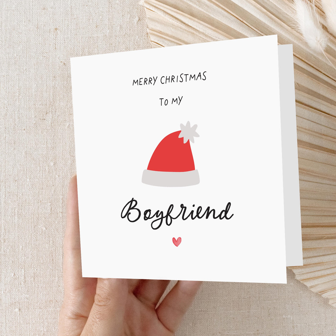 Boyfriend Christmas Card, Christmas Card For Boyfriend, Christmas Gift For Boyfriend, Christmas Card For Partner, Santa Hat, Fun Xmas Cards