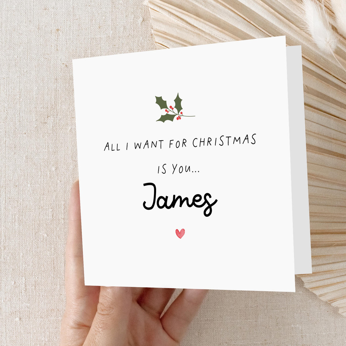 Boyfriend Christmas Card, Personalised Christmas Card, Christmas Card For Husband, Partner, Boyfriend, Wife, Girlfriend, All I Want For Xmas