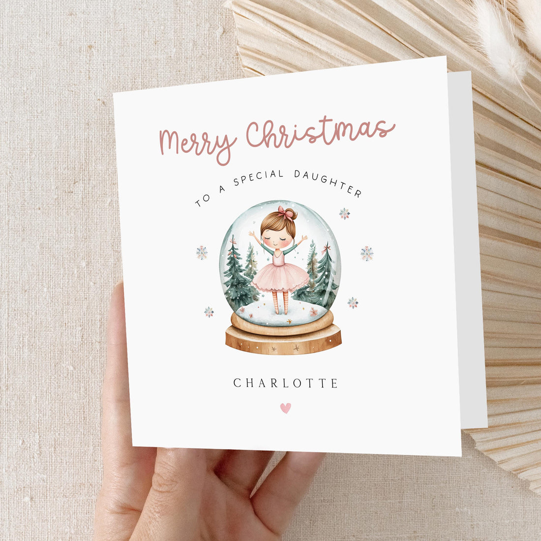 Daughter Christmas Card-Personalised Christmas Card-Ballerina Card For Daughter-Daughter Xmas Gift- Custom Xmas Card-For My Special Daughter