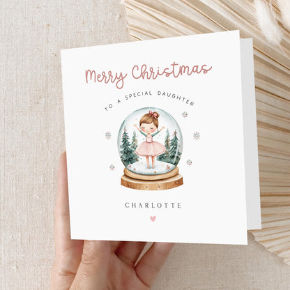 Daughter Christmas Card-Personalised Christmas Card-Ballerina Card For Daughter-Daughter Xmas Gift- Custom Xmas Card-For My Special Daughter
