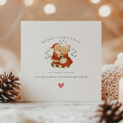 Great-Grandparents Christmas Card-Personalised Christmas Card-Christmas Card For Great-Grandma and Great-Grandad-Custom Card-Mr &amp; Mrs Claus