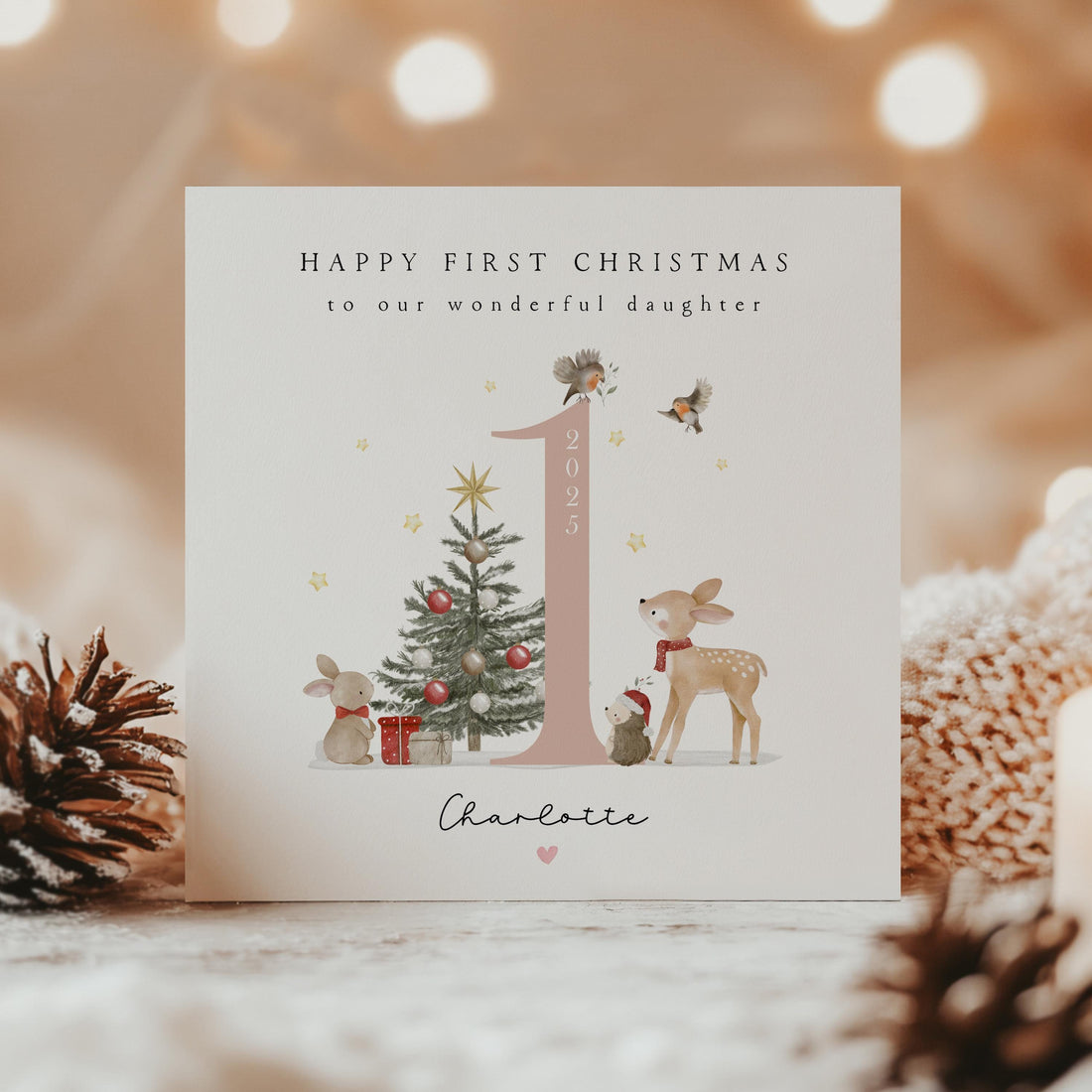Personalised First Christmas Card-Baby&