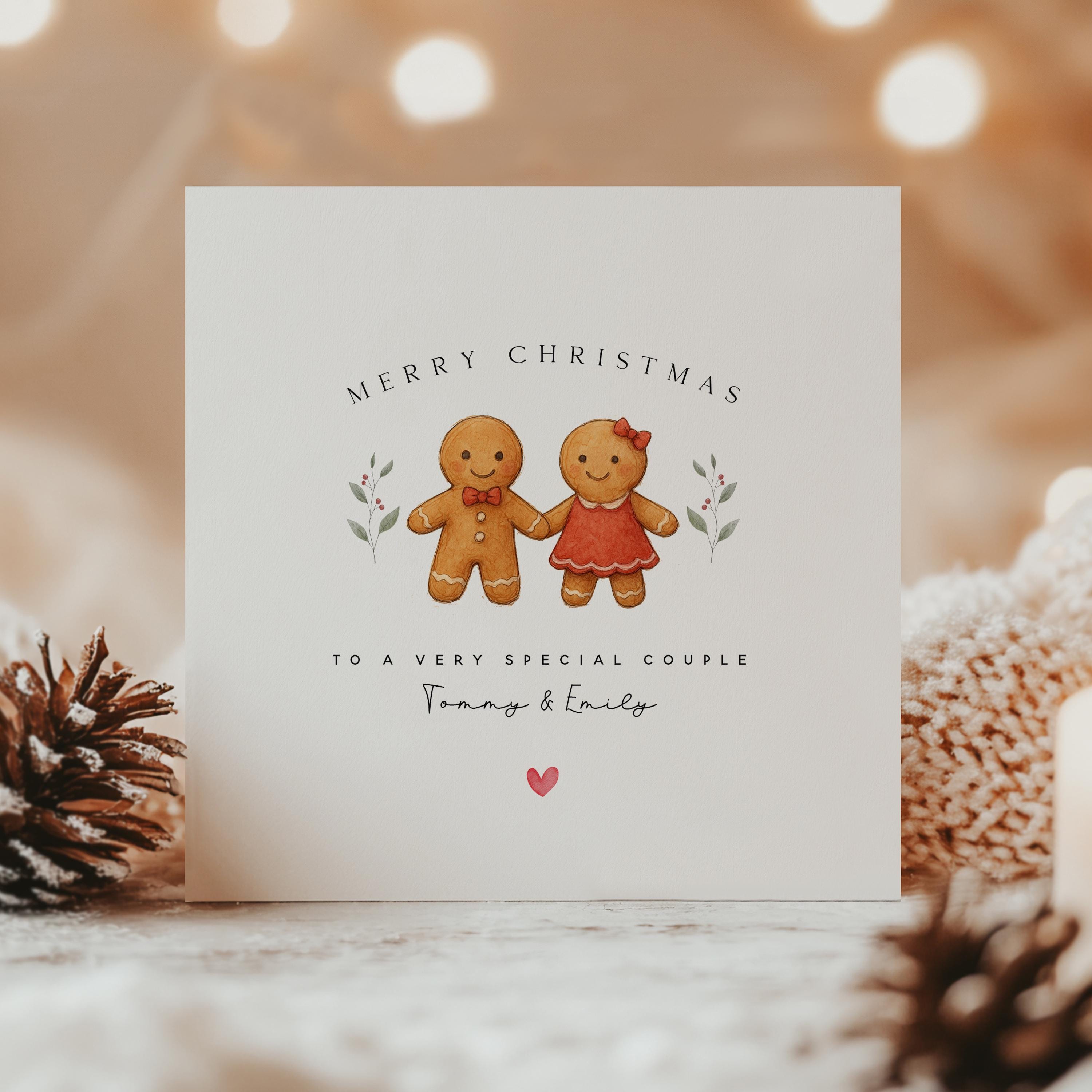 Christmas Card For Couple Personalised, Special Couple Christmas Card, Special Friends ,Couple, To Both Of You Christmas Card, Gingerbread