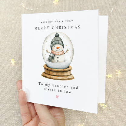 Brother and Sister In Law Christmas Card-Christmas Card For Sister In Law-Christmas Card For Brother-Brother Xmas Gift- Christmas Snow globe