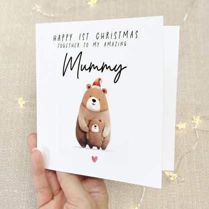 First Christmas As My Mummy Card, Xmas Card For Mum, First Christmas As Mum, Christmas Card For Her, Cute Bear Card, Card From Baby,1st Xmas