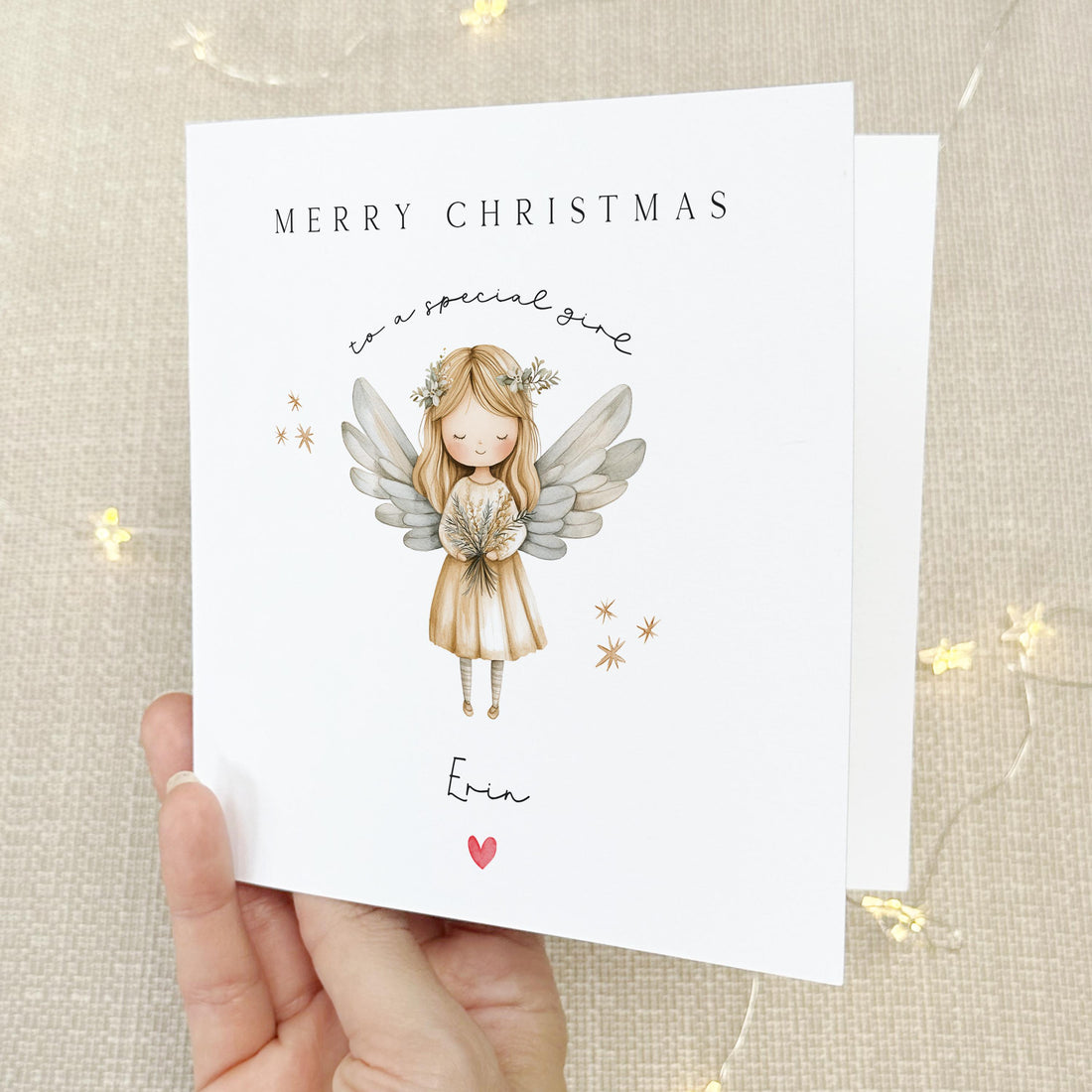 Christmas Card For Girl, Personalised Christmas Card For daughter, Granddaughter, Niece, Goddaughter, Children&