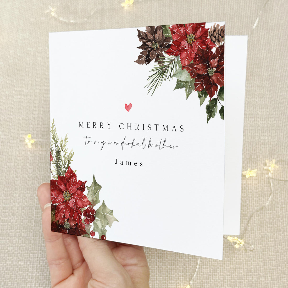 Brother Christmas Card-Personalised Christmas Card-Christmas Card For Brother-Brother Xmas Gift- Custom Xmas Card-For My Special Brother Poi