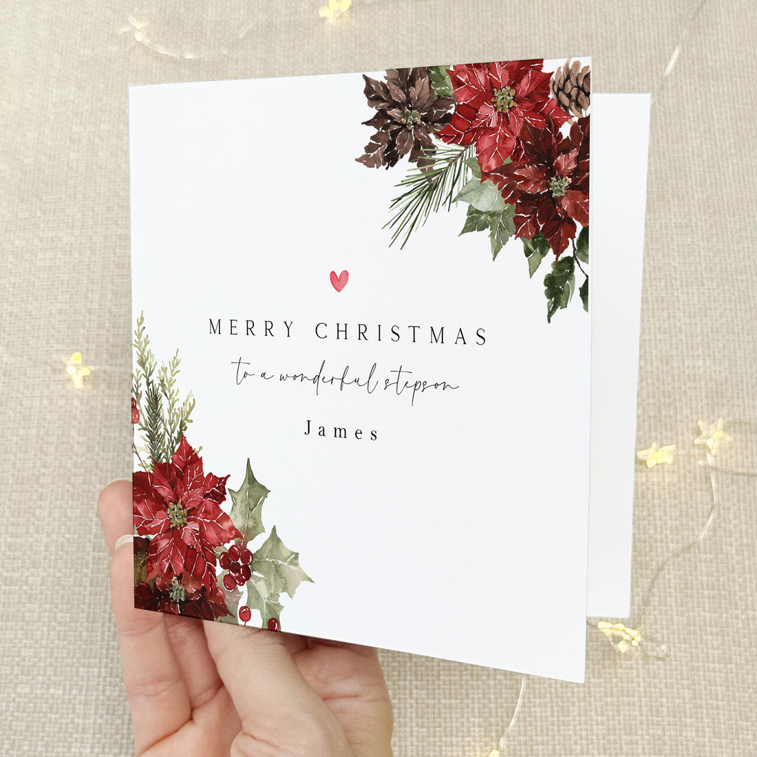 Stepson Christmas Card-Personalised Christmas Card-Christmas Card For Stepson-Stepson Christmas Gift-Custom Christmas Card For Stepson Point