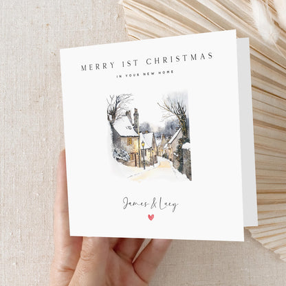 First Christmas In Your New Home Card-Personalised Xmas-New House-Christmas Card For Friends, Family, Couple-Congratulations-Moving Card