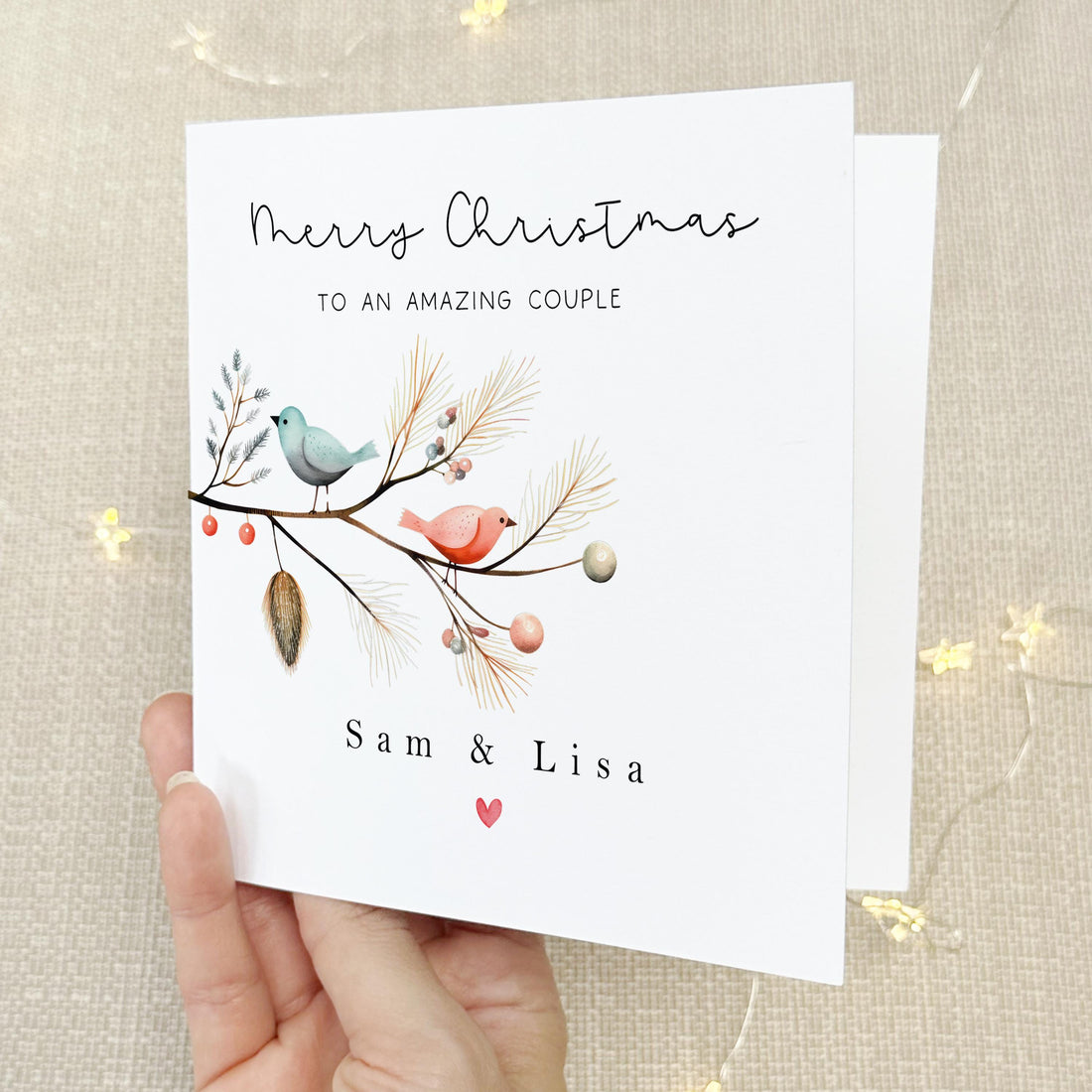 Christmas Card For Couple, Special Couple Christmas Card, Christmas Card For Friends ,Family ,Couple, To Both Of You Christmas Card, Birds