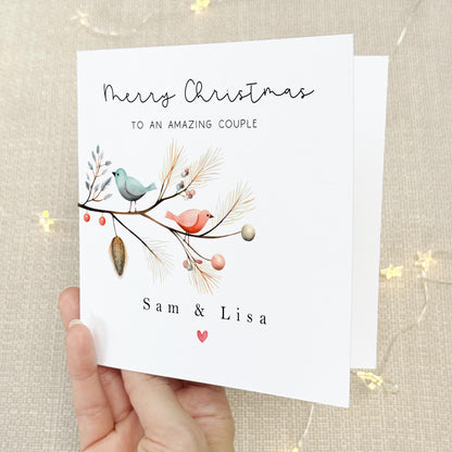 Christmas Card For Couple, Special Couple Christmas Card, Christmas Card For Friends ,Family ,Couple, To Both Of You Christmas Card, Birds