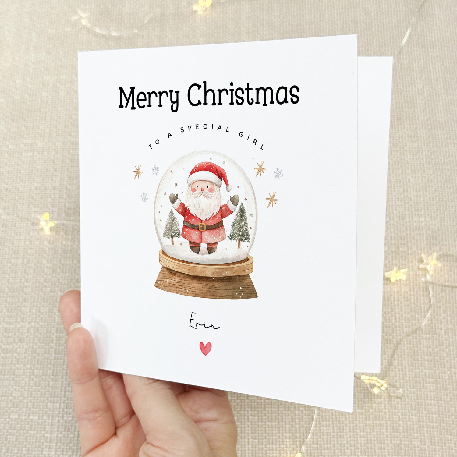 Christmas Card For Girl, Personalised Christmas Card For daughter, Granddaughter, Niece, Goddaughter, Children&
