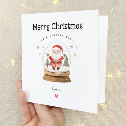 Christmas Card For Girl, Personalised Christmas Card For daughter, Granddaughter, Niece, Goddaughter, Children&