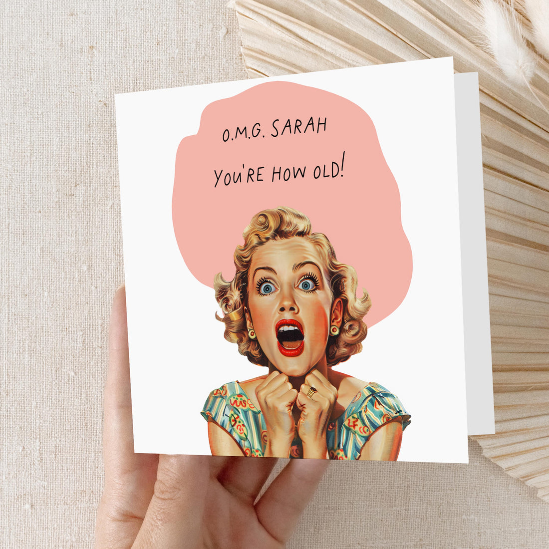 Personalised Birthday Card, Funny Birthday Card, Retro Card, Birthday Card For Friend,Sister,Bestie Auntie,30th, 40th, 50th, 60th Card, Gift