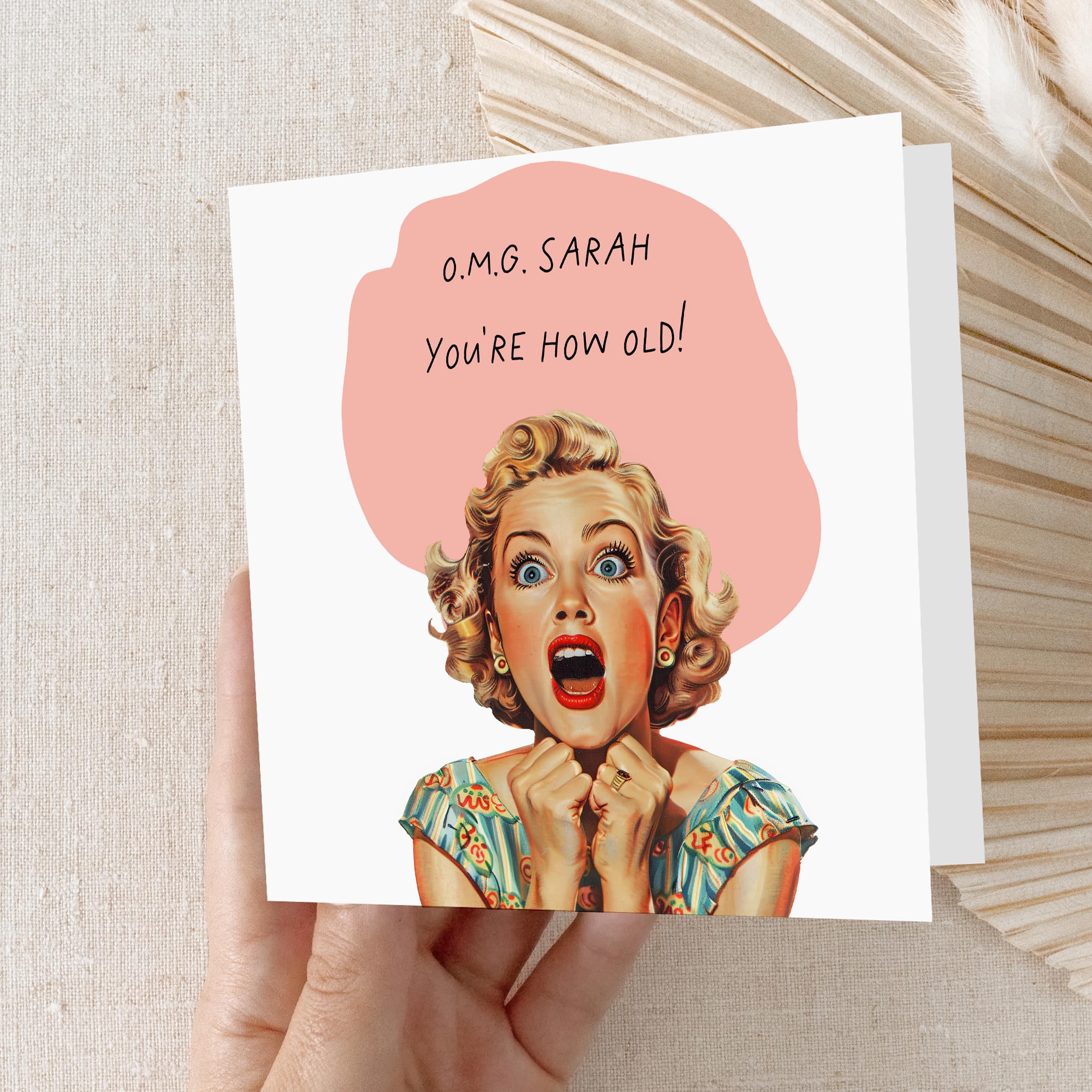 Personalised Birthday Card, Funny Birthday Card, Retro Card, Birthday Card For Friend,Sister,Bestie Auntie,30th, 40th, 50th, 60th Card, Gift