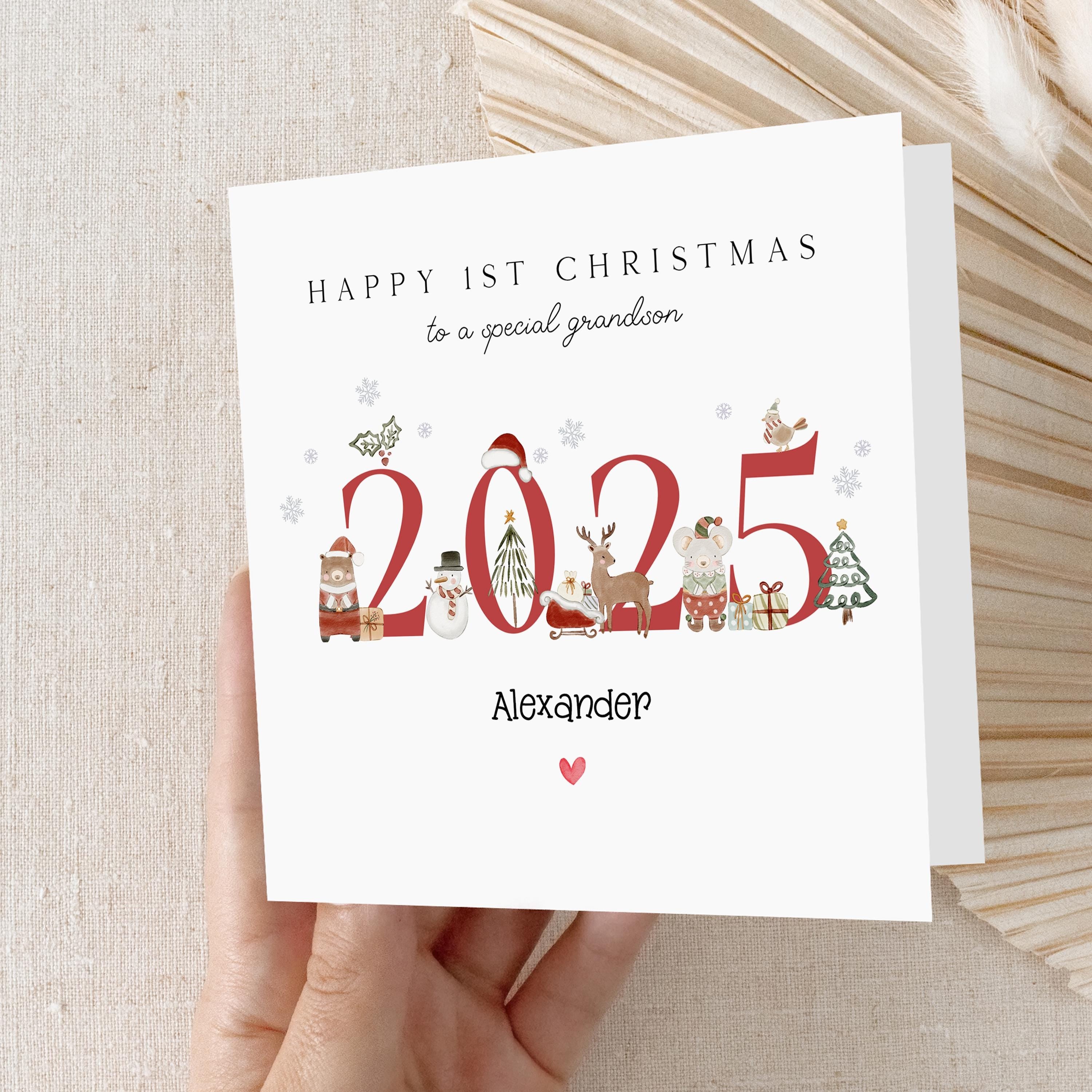 Personalised First Christmas Card-Baby&
