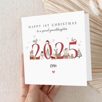 Personalised First Christmas Card-Baby&