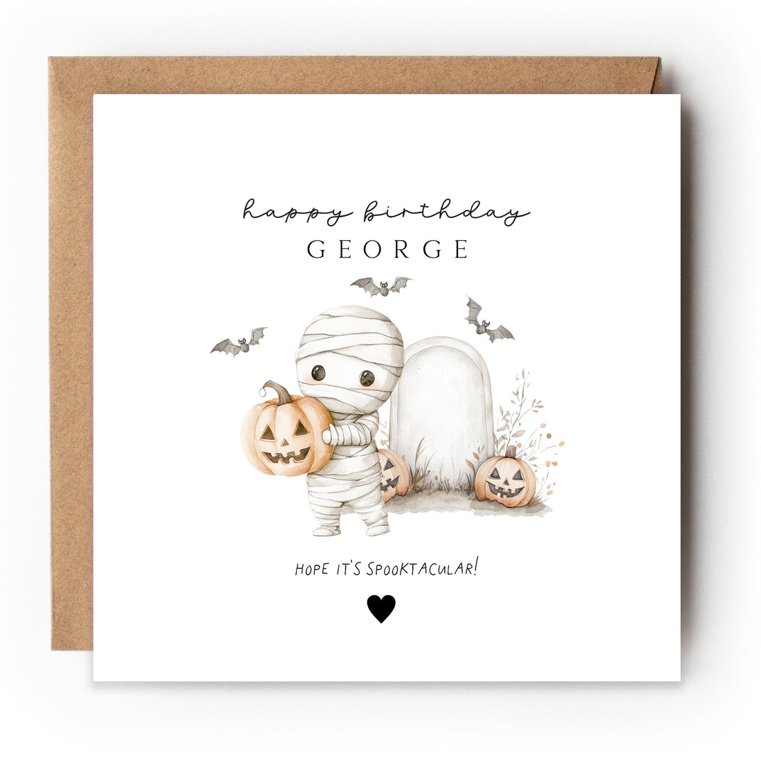 Halloween Birthday Card,Personalised Card,Birthday Card For Son,Daughter, Grandson, Granddaughter,Niece,Nephew, Halloween Mummy