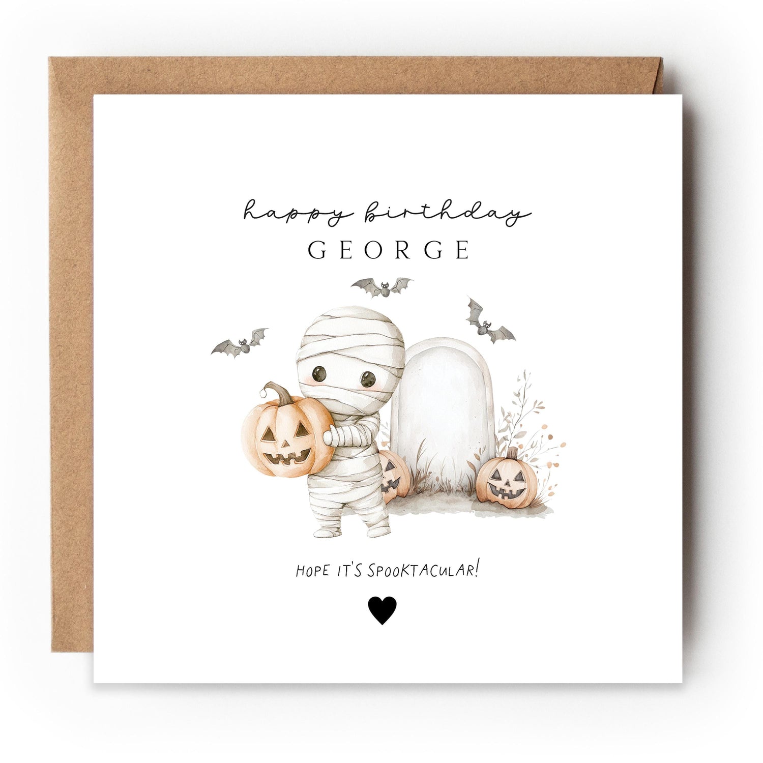 Halloween Birthday Card,Personalised Card,Birthday Card For Son,Daughter, Grandson, Granddaughter,Niece,Nephew, Halloween Mummy