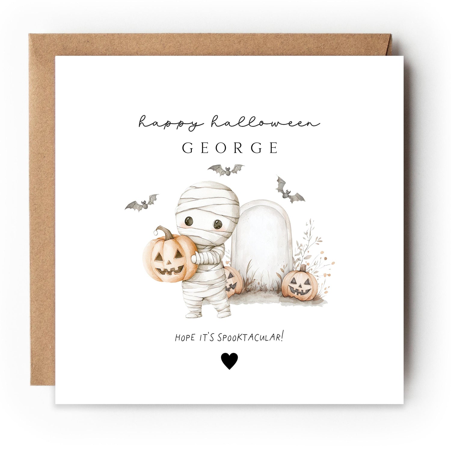 Happy Halloween Card,Personalised Card,Halloween Card For Son,Daughter, Grandson, Granddaughter,Niece,Nephew, Halloween Mummy, Handmade