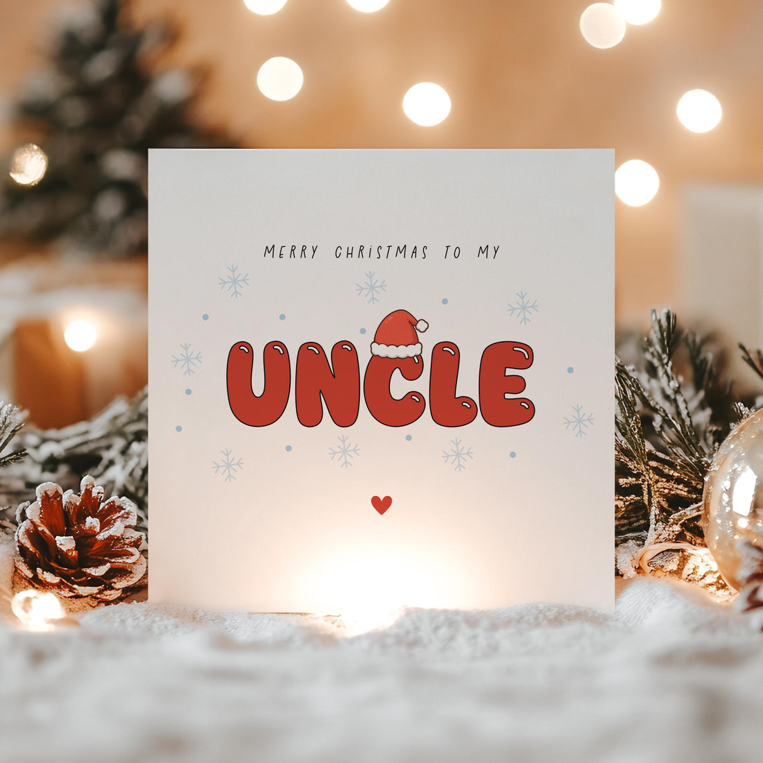 Uncle Christmas Card-Christmas Card To My Uncle-Christmas Card For Uncle-Uncle Christmas Gift-Custom Christmas Card For Uncle-Handmade Card