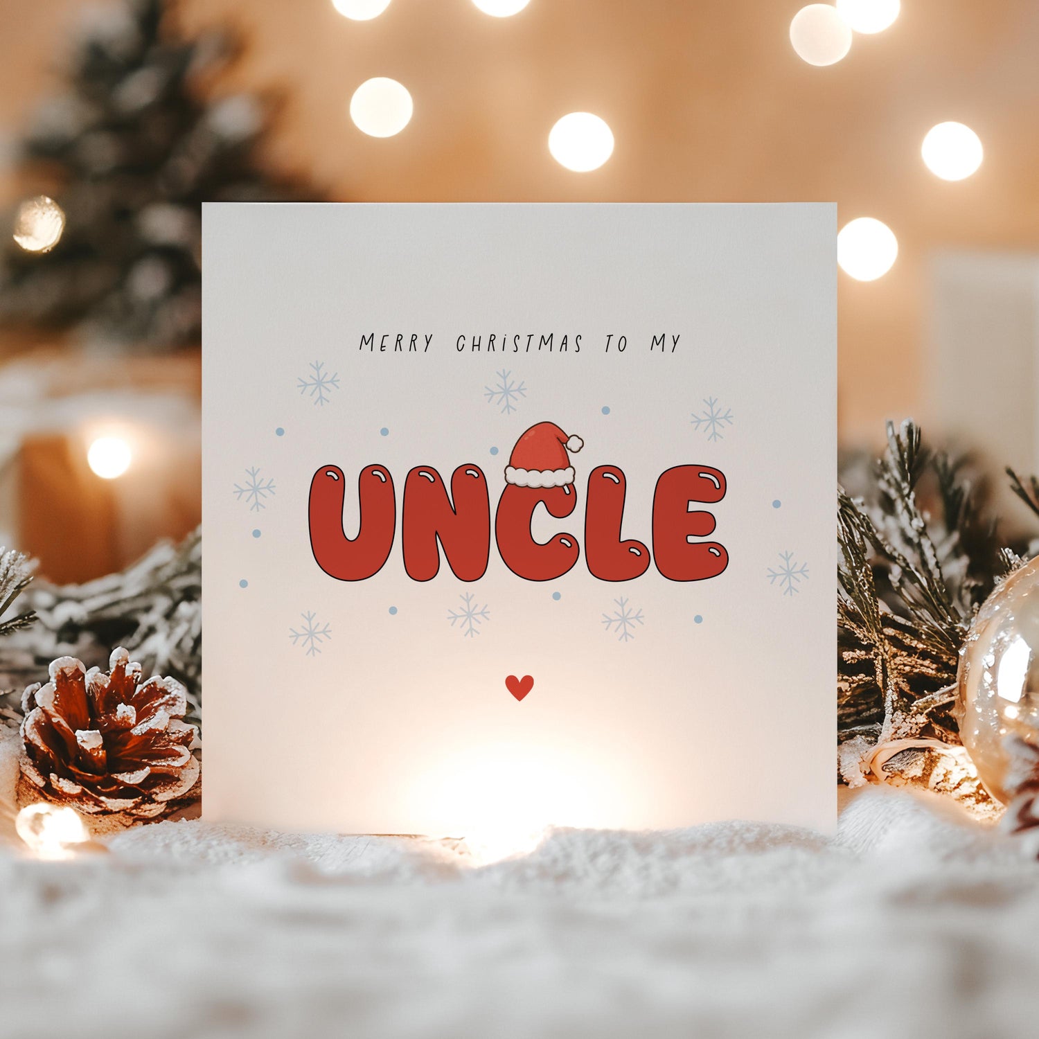 Uncle Christmas Card-Christmas Card To My Uncle-Christmas Card For Uncle-Uncle Christmas Gift-Custom Christmas Card For Uncle-Handmade Card