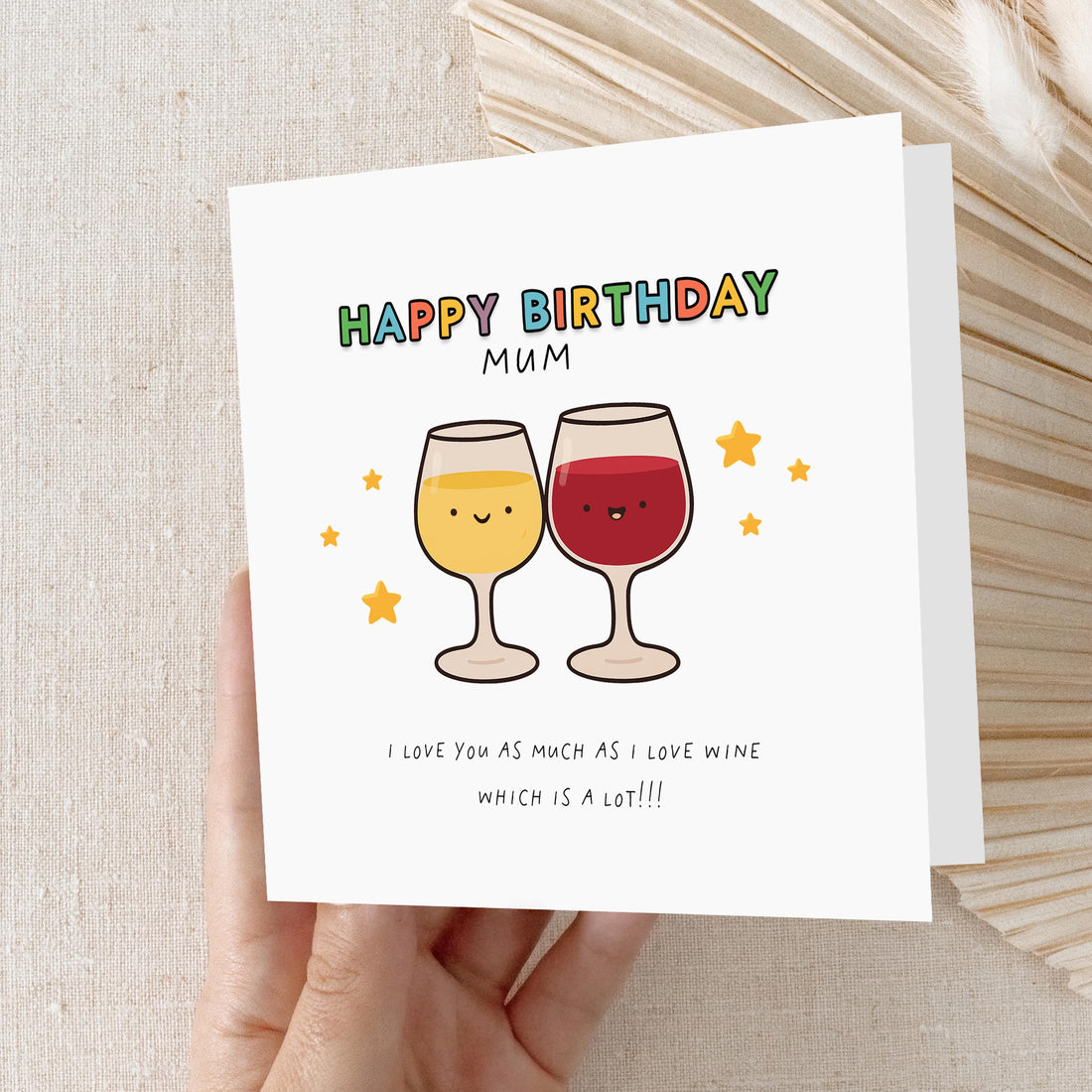 Personalised Funny Birthday card, Milestone Birthday, For Mum, For Bestie, For Him, For Her, Card For Friend, Love You More Than Wine Card