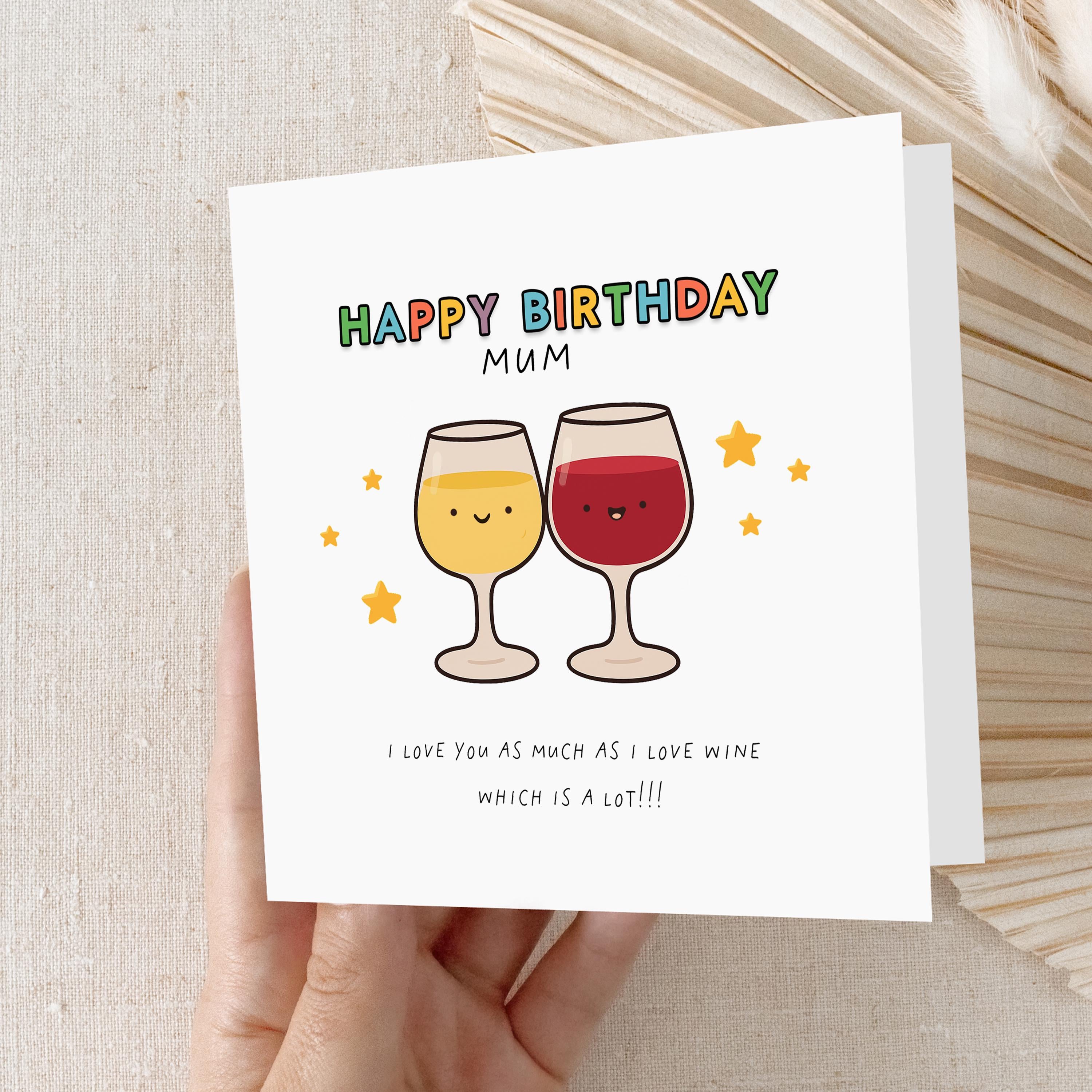 Personalised Funny Birthday card, Milestone Birthday, For Mum, For Bestie, For Him, For Her, Card For Friend, Love You More Than Wine Card