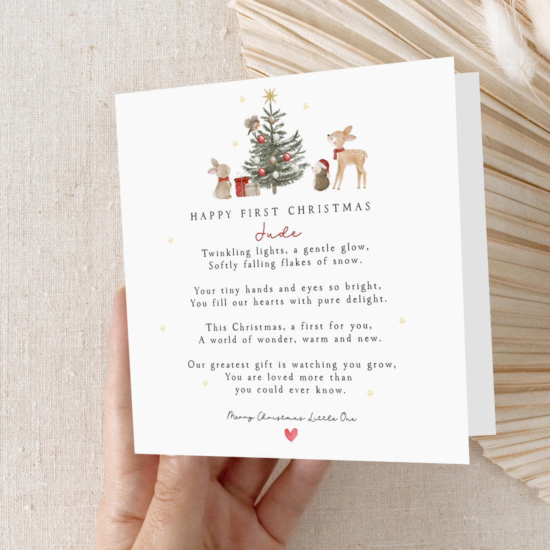 Personalised First Christmas Poem Card-Baby&