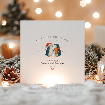 1st Christmas Married Card- Personalised Card For Couple- Christmas Card For Husband- Wife-First Christmas As Husband and Wife- Couple Gift