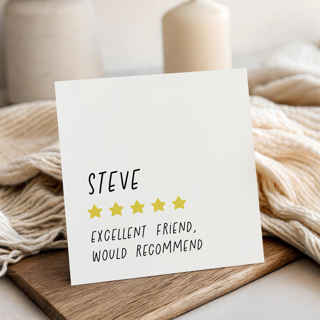 Personalised Birthday Card, Birthday Card Men, Birthday For Friend, Card For Mate, Funny Birthday Gift For Him,Excellent Friend 5 Star Card