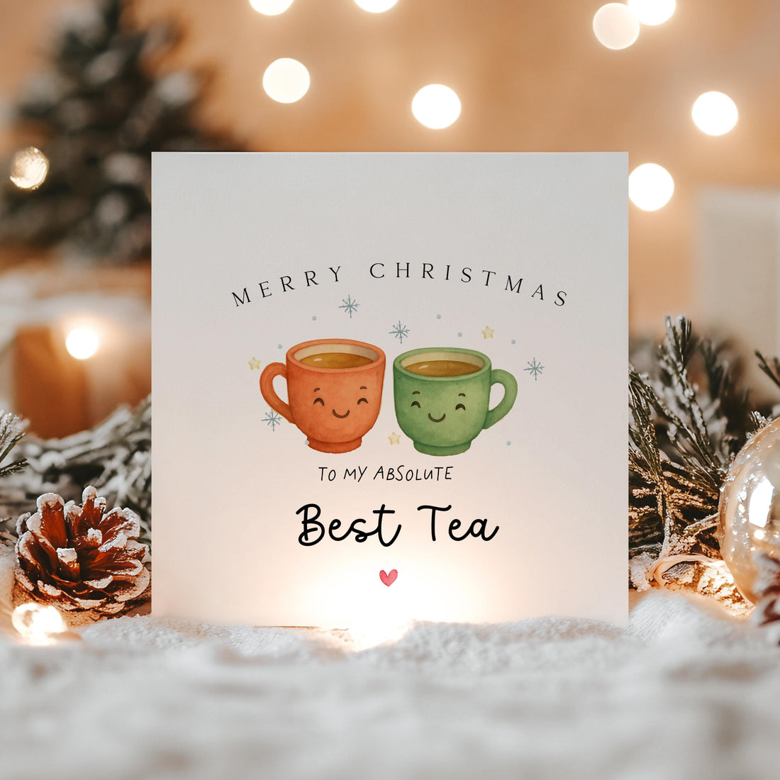 Best Friend Christmas Card-Personalised Christmas Card-Christmas Card For Bestie -Friend Christmas Card- Christmas Gift- My Best-Tea